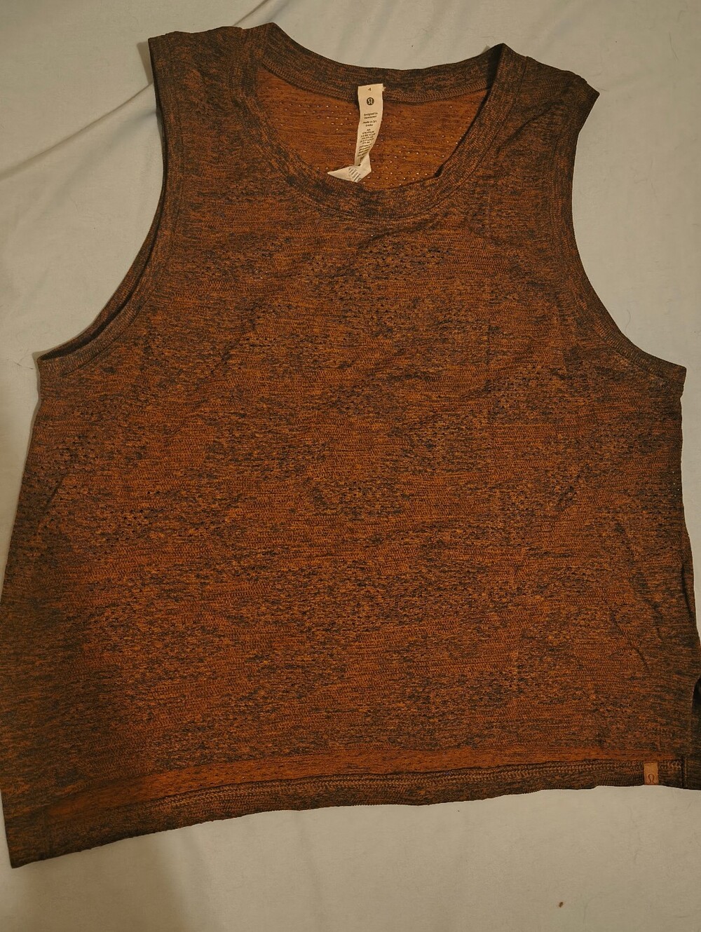 Lululemon Dark Orange Cropped Tank